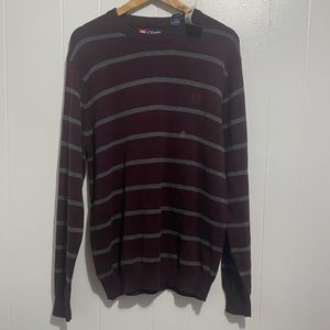Maroon and grey Chaps mens sweater